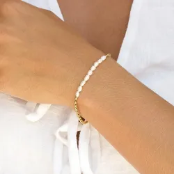 vedenkestävät rannekoru kullattu teräs 17 cm x 3,8 mm  - OCEANA