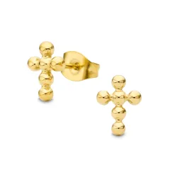 vedenkestävät risti korvarenkaat  kullattu teräs - OCEANA