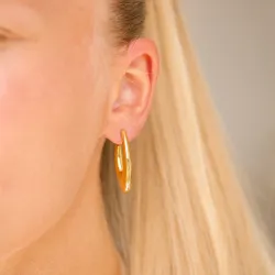 vedenkestävät rengaskorvakorut  kullattu teräs - OCEANA