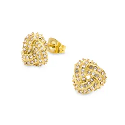 vedenkestävät zirkoni korvarenkaat  kullattu teräs - OCEANA