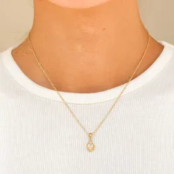 vedenkestävät zirkoni kaulaketju kullattu teräs - OCEANA