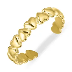 vedenkestävät sydän säädettävissä sormus kullattu teräs - OCEANA