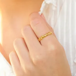 vedenkestävät sydän säädettävissä sormus kullattu teräs - OCEANA