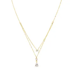 vedenkestävät zirkoni kaulaketju kullattu teräs - OCEANA