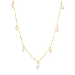 vedenkestävät helmi kaulaketju kullattu teräs - OCEANA