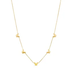 vedenkestävät perhonen kaulaketju kullattu teräs - OCEANA