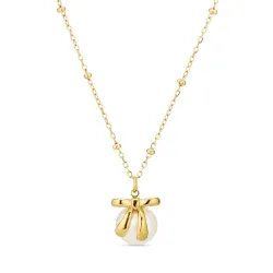 vedenkestävät helmi kaulaketju kullattu teräs - OCEANA