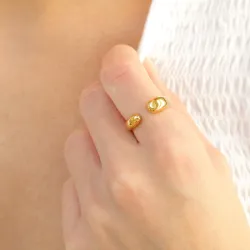 vedenkestävät sormus kullattu teräs - OCEANA