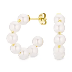 vedenkestävät helmi korvarenkaat  kullattu teräs - OCEANA