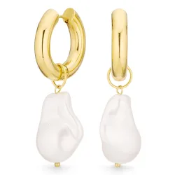 vedenkestävät helmi korvarenkaat  kullattu teräs - OCEANA