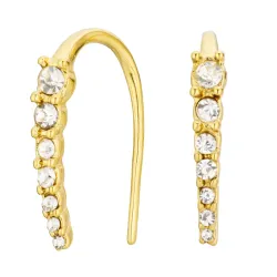 vedenkestävät zirkoni korvarenkaat  kullattu teräs - OCEANA