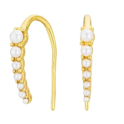 vedenkestävät helmi korvarenkaat  kullattu teräs - OCEANA