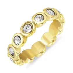 vedenkestävät zirkoni sormus kullattu teräs - OCEANA