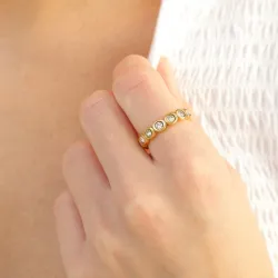 vedenkestävät zirkoni sormus kullattu teräs - OCEANA