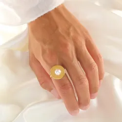 vedenkestävät helmi säädettävissä sormus kullattu teräs - OCEANA