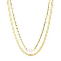 vedenkestävät kaulaketju kullattu teräs - OCEANA