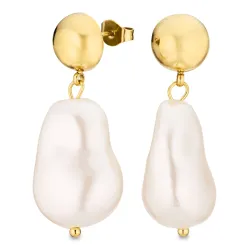 vedenkestävät helmi korvarenkaat  kullattu teräs - OCEANA