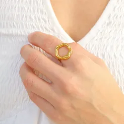 vedenkestävät sormus kullattu teräs - OCEANA