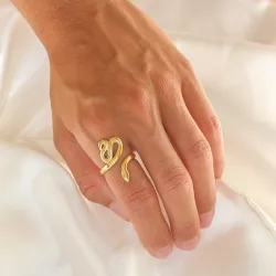 vedenkestävät käärme sormus kullattu teräs - OCEANA