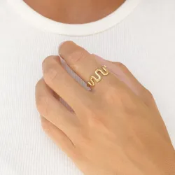 vedenkestävät säädettävissä sormus kullattu teräs - OCEANA