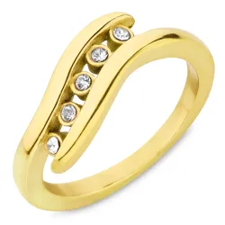 vedenkestävät zirkoni sormus kullattu teräs - OCEANA