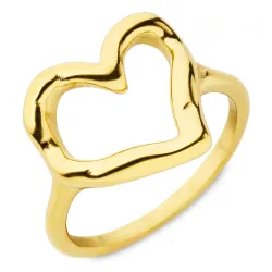 vedenkestävät sydän sormus kullattu teräs - OCEANA