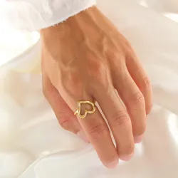 vedenkestävät sydän sormus kullattu teräs - OCEANA