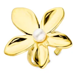 vedenkestävät kukka säädettävissä sormus kullattu teräs - OCEANA