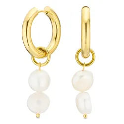 vedenkestävät helmi creole korvakorut  kullattu teräs - OCEANA