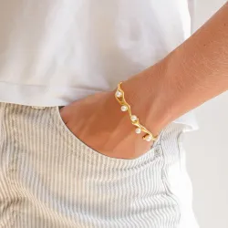 vedenkestävät helmi rannerengas kullattu teräs - OCEANA