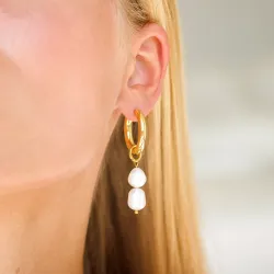 vedenkestävät helmi rengas  kullattu teräs - OCEANA