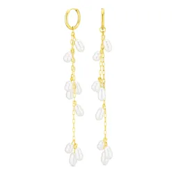 vedenkestävät helmi korvarenkaat  kullattu teräs - OCEANA