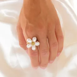 vedenkestävät helmi sormus kullattu teräs - OCEANA