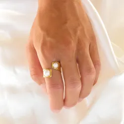 vedenkestävät helmi sormus kullattu teräs - OCEANA