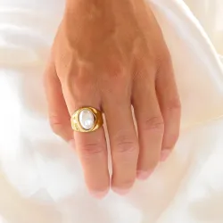 vedenkestävät helmi sormus kullattu teräs - OCEANA