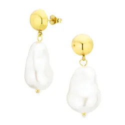 vedenkestävät helmi korvarenkaat  kullattu teräs - OCEANA