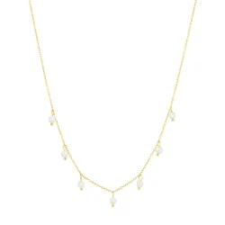 vedenkestävät helmi kaulaketju kullattu teräs - OCEANA