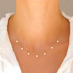 vedenkestävät helmi kaulaketju kullattu teräs - OCEANA