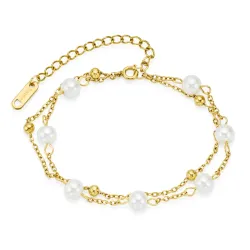 vedenkestävät helmi rannekoru kullattu teräs - OCEANA