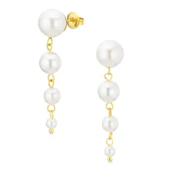 vedenkestävät helmi korvarenkaat  kullattu teräs - OCEANA