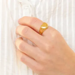 vedenkestävät sydän sormus kullattu teräs - OCEANA