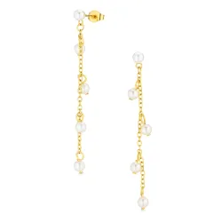 vedenkestävät helmi korvarenkaat  kullattu teräs - OCEANA