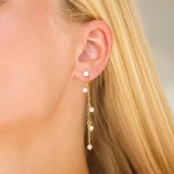 vedenkestävät helmi korvarenkaat  kullattu teräs - OCEANA