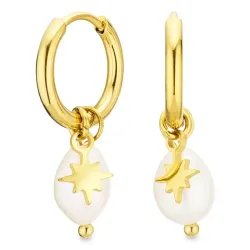 vedenkestävät helmi rengas  kullattu teräs - OCEANA