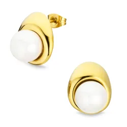 vedenkestävät helmi korvarenkaat  kullattu teräs - OCEANA