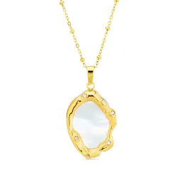 vedenkestävät helmi kaulaketju kullattu teräs - OCEANA