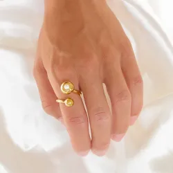 vedenkestävät sormus kullattu teräs - OCEANA