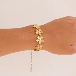 vedenkestävät kukka rannekoru kullattu teräs - OCEANA