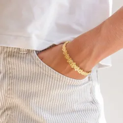 vedenkestävät kukka rannerengas kullattu teräs - OCEANA