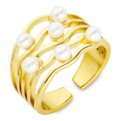 vedenkestävät helmi sormus kullattu teräs - OCEANA